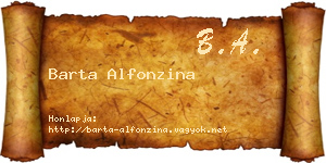 Barta Alfonzina névjegykártya